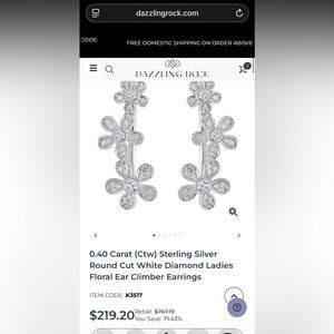 Elegant Silver Floral Earrings